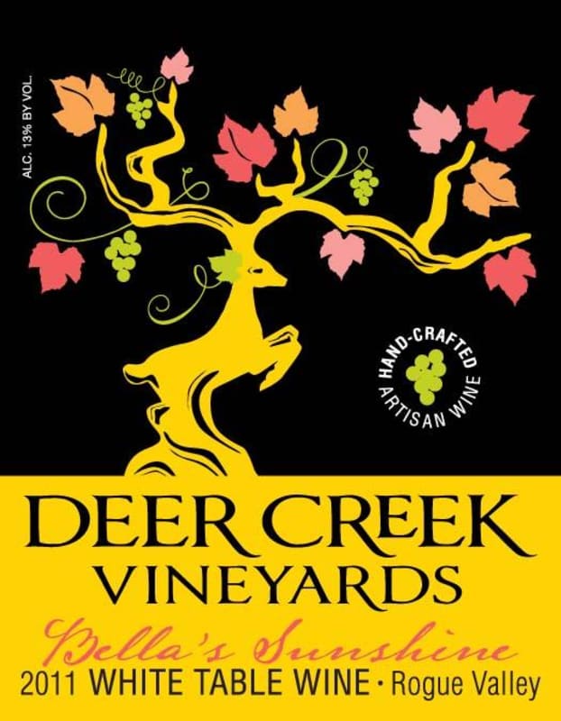 Deer Creek Vineyards Bella's Sunshine White 2011 Front Label