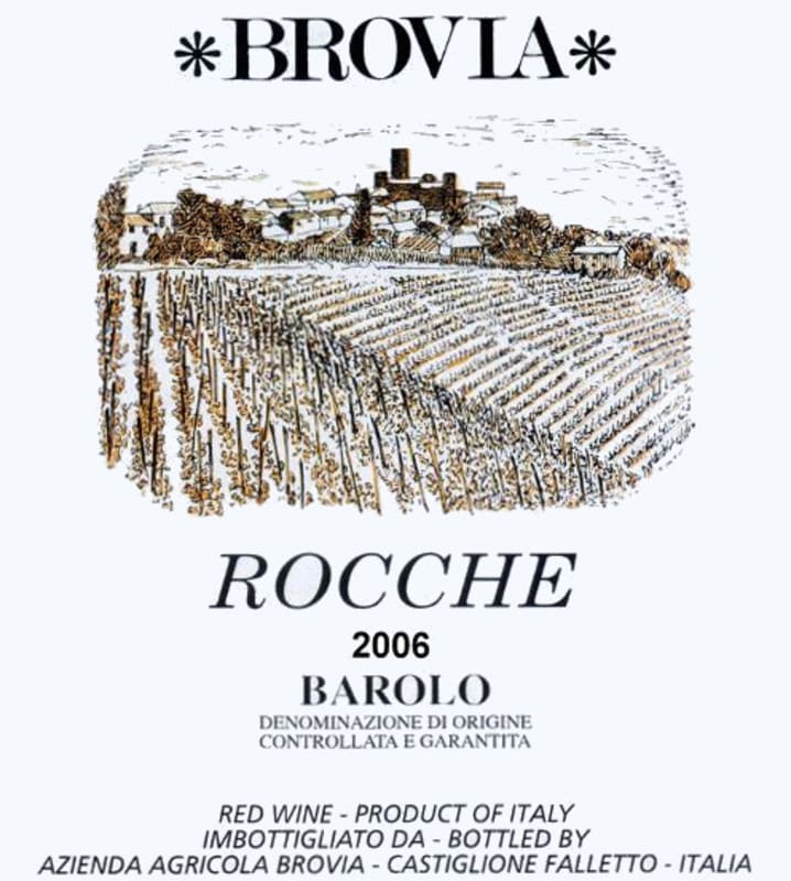 Brovia Rocche 2006 Front Label