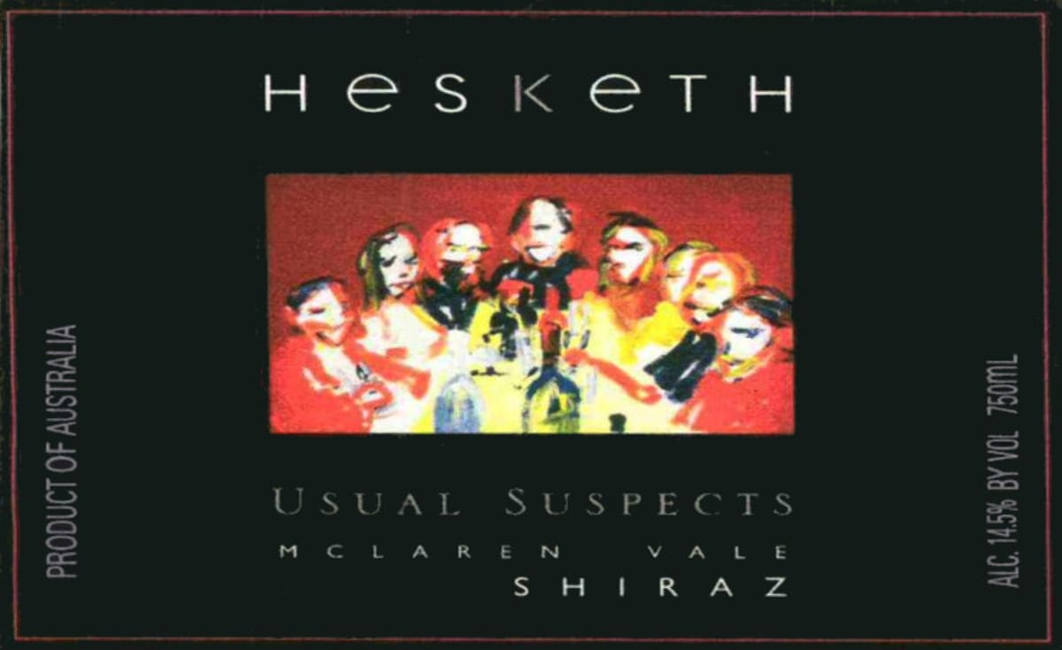 Hesketh Usual Suspects Shiraz 2008 Front Label