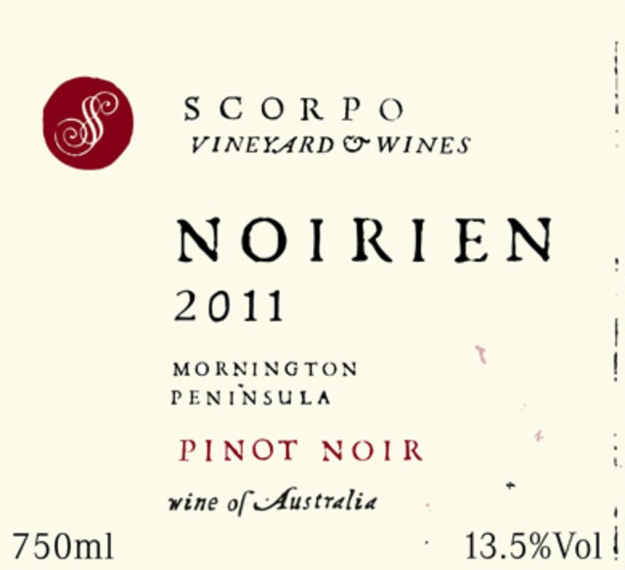Scorpo Vineyard & Wines Noirien Pinot Noir 2011 Front Label