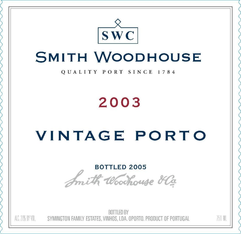 Smith Woodhouse Vintage Port 2003 Front Label