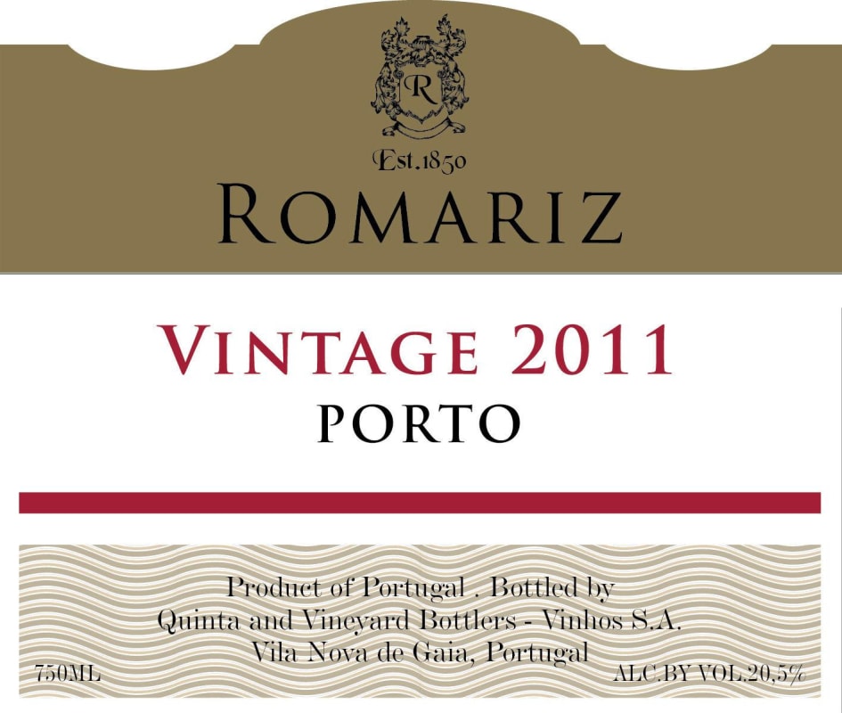 Romariz Vintage Port 2011 Front Label