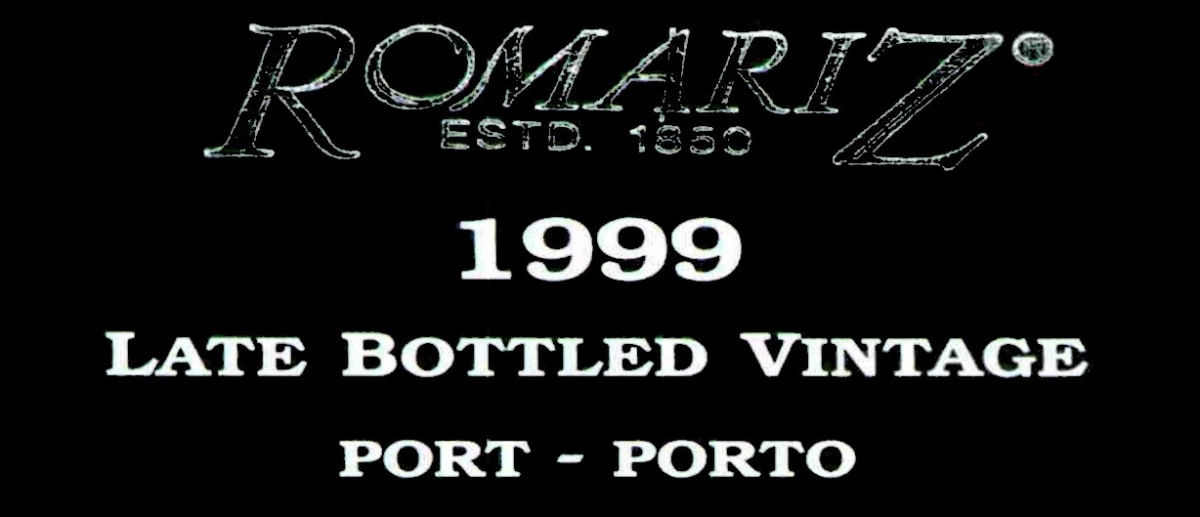 Romariz Late Bottled Vintage Port 1999 Front Label