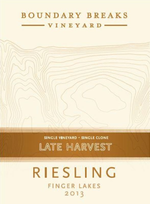 Boundary Breaks Late Harvest No. 90 Riesling 2013 Front Label