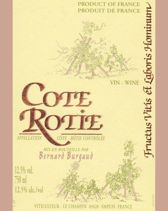 Bernard Burgaud Cote Rotie 2011 Front Label