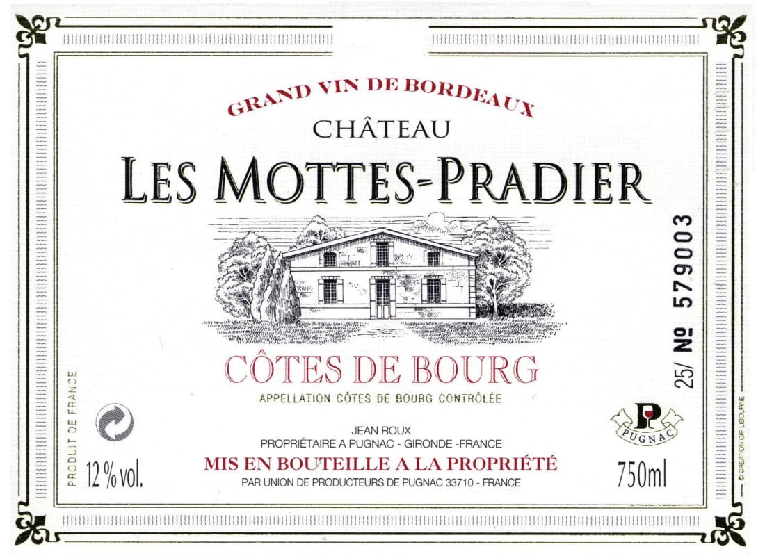Chateau Les Mottes-Pradier Cotes de Bourg 2011 Front Label