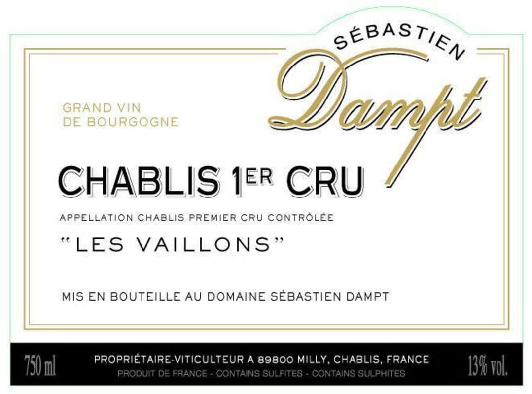 Maison Dampt Chablis les Vaillons Premier Cru 2015 Front Label
