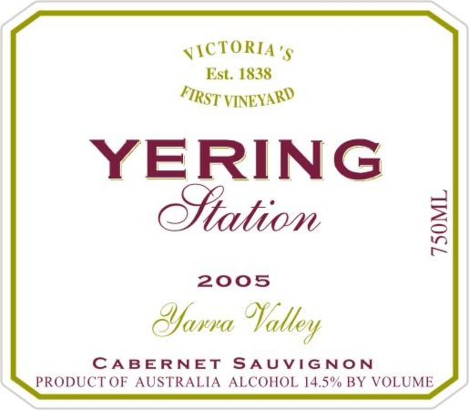 Yering Station Cabernet Sauvignon 2005 Front Label
