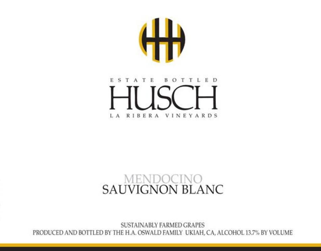 Husch La Ribera Vineyards Sauvignon Blanc 2016 Front Label
