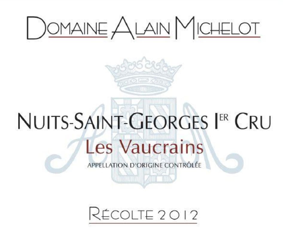 Alain Michelot Nuits-Saint-Georges Vaucrains Premier Cru 2012 Front Label