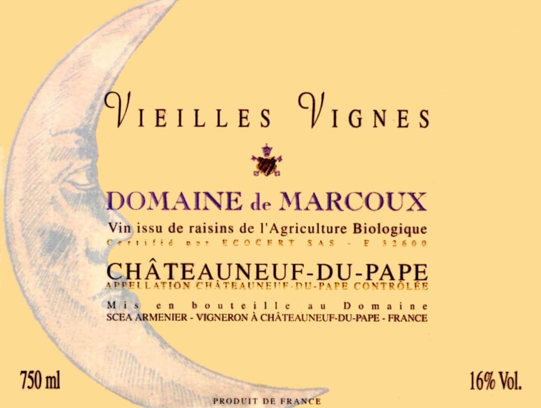 Domaine de Marcoux Chateauneuf-du-Pape Vieilles Vignes 2012 Front Label