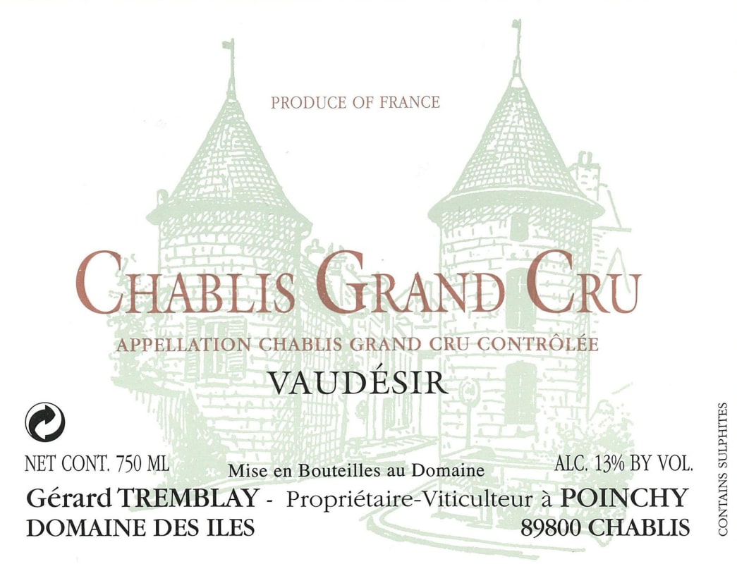 Gerard Tremblay Chablis Grand Cru Vaudesir 2014 Front Label