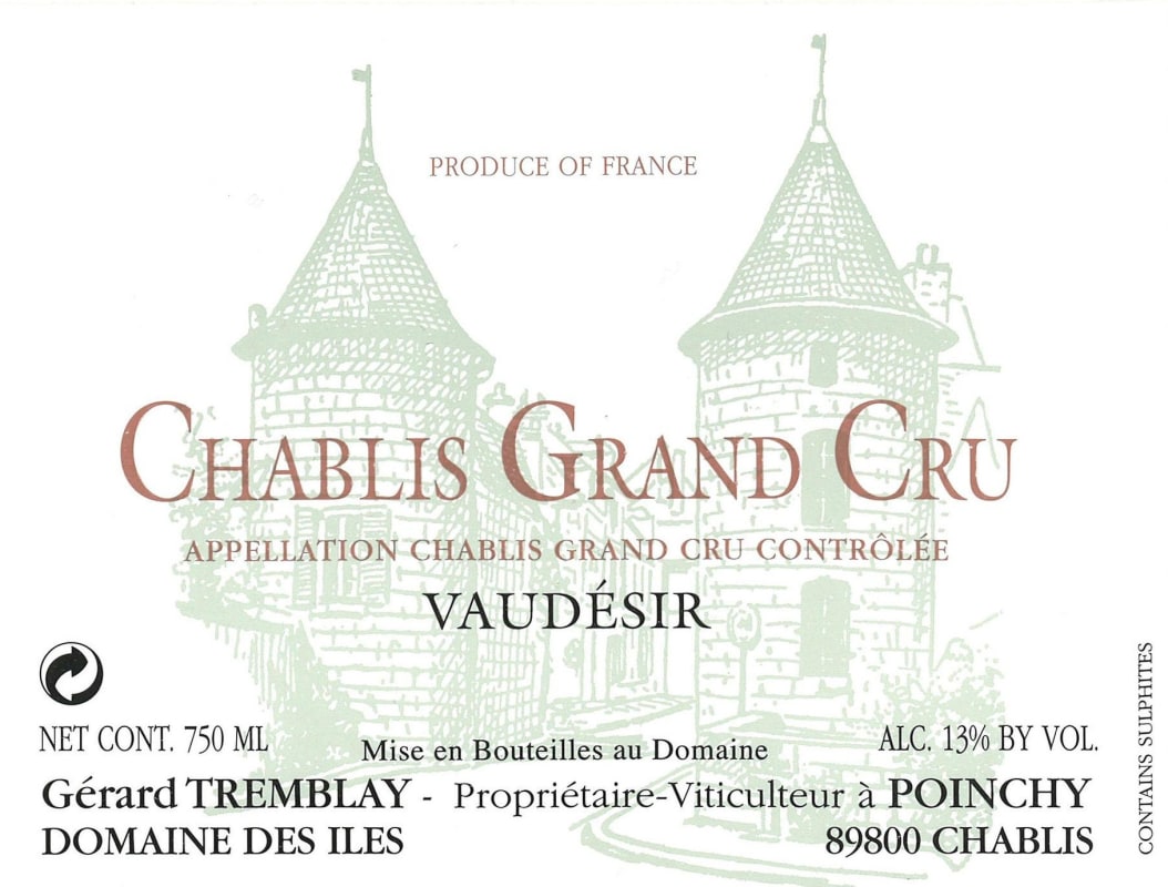 Gerard Tremblay Chablis Grand Cru Vaudesir 2011 Front Label