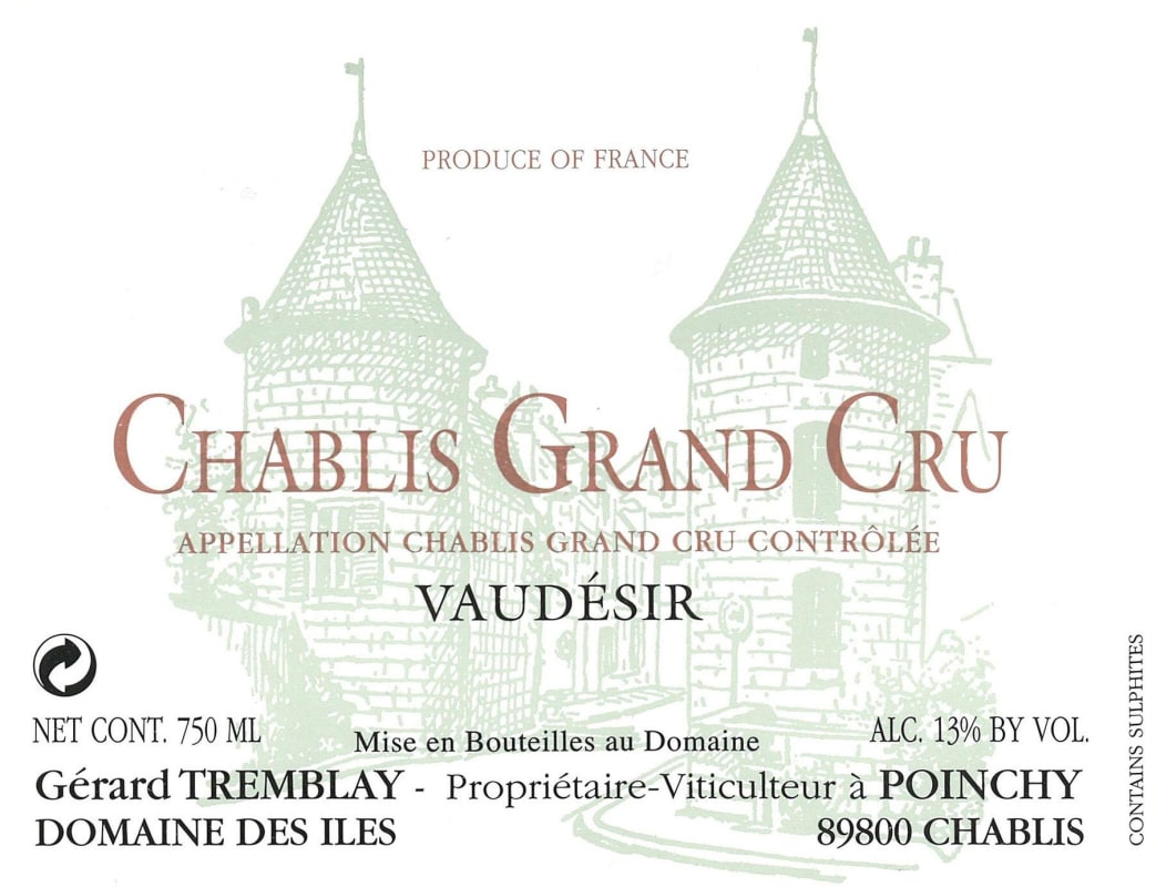 Gerard Tremblay Chablis Grand Cru Vaudesir 2013 Front Label
