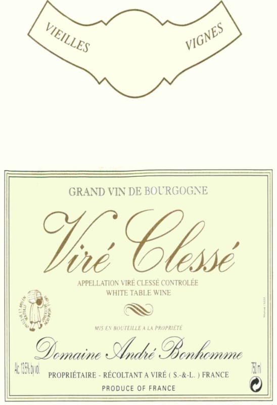 Andre Bonhomme Vire-Clesse Vieilles Vignes 2008 Front Label