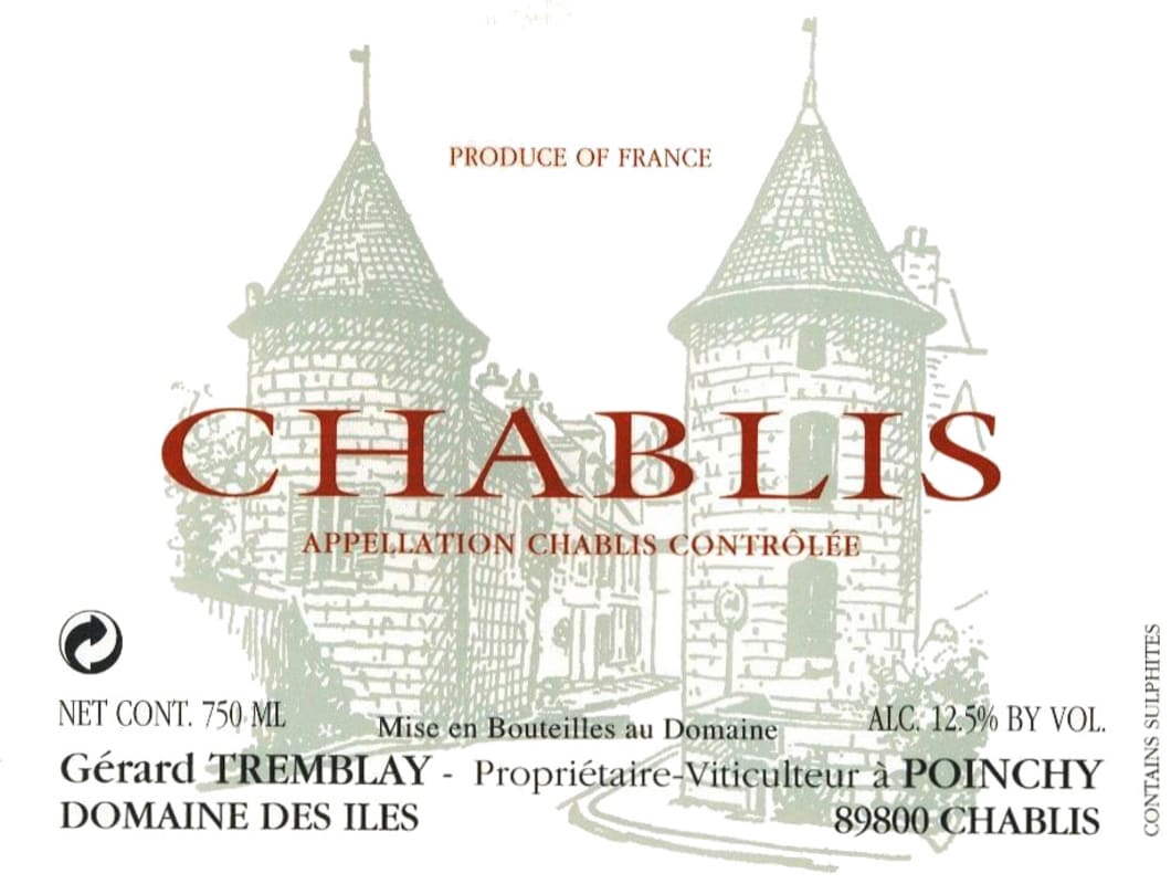 Gerard Tremblay Chablis 2015 Front Label