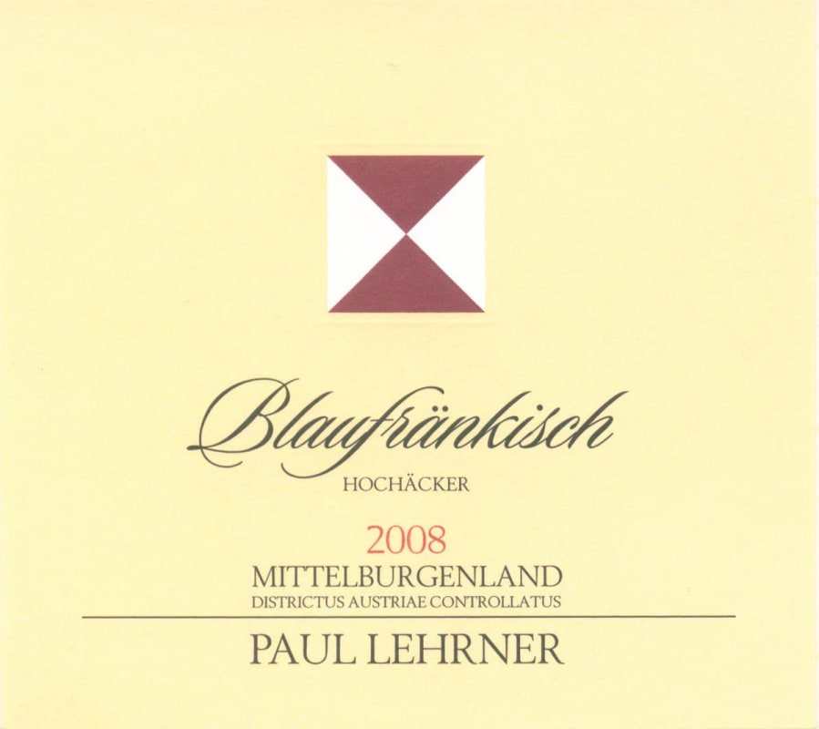 Paul Lehrner Mittelburgenland Hochacker Blaufrankisch 2008 Front Label