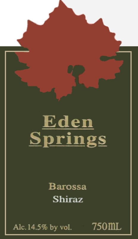Eden Springs Shiraz 2006 Front Label