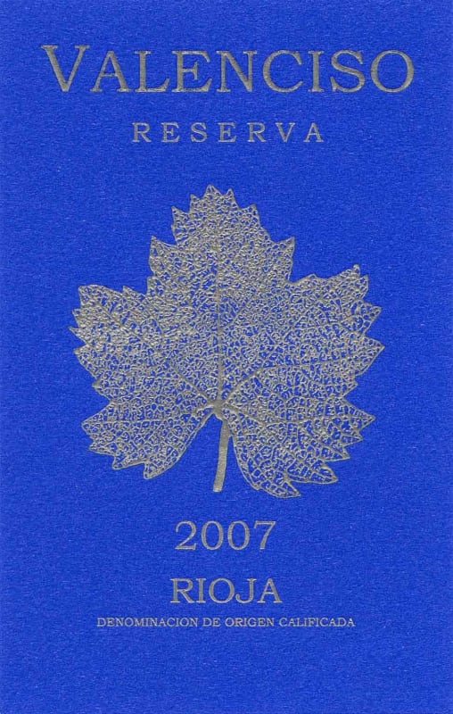 Valenciso Rioja Reserva 2007 Front Label
