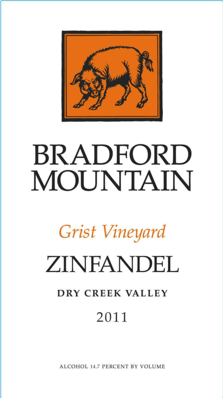 Bradford Mountain Grist Vineyard Zinfandel 2011 Front Label