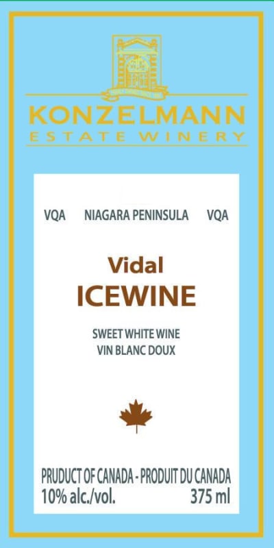 Konzelmann Vidal Icewine 2010 Front Label