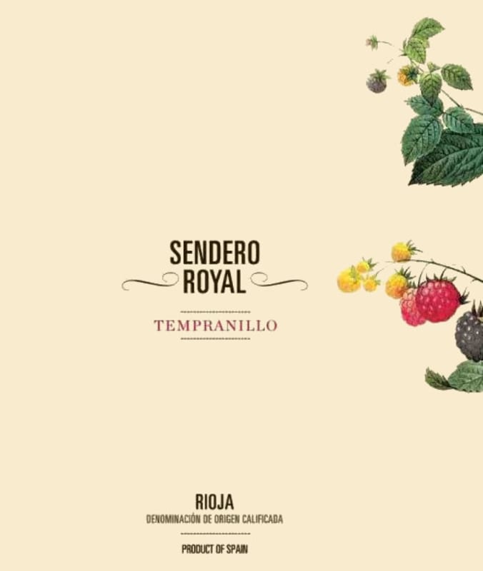 Sendero Royal Tempranillo 2012 Front Label