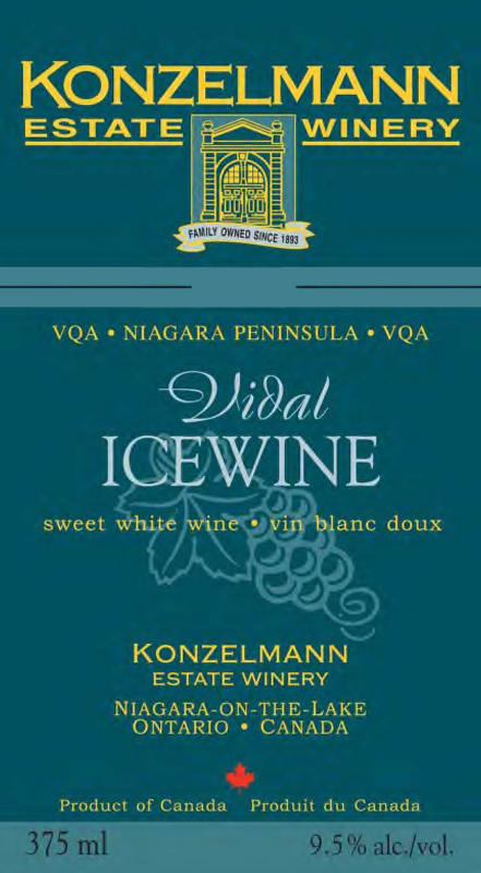 Konzelmann Vidal Icewine 2007 Front Label