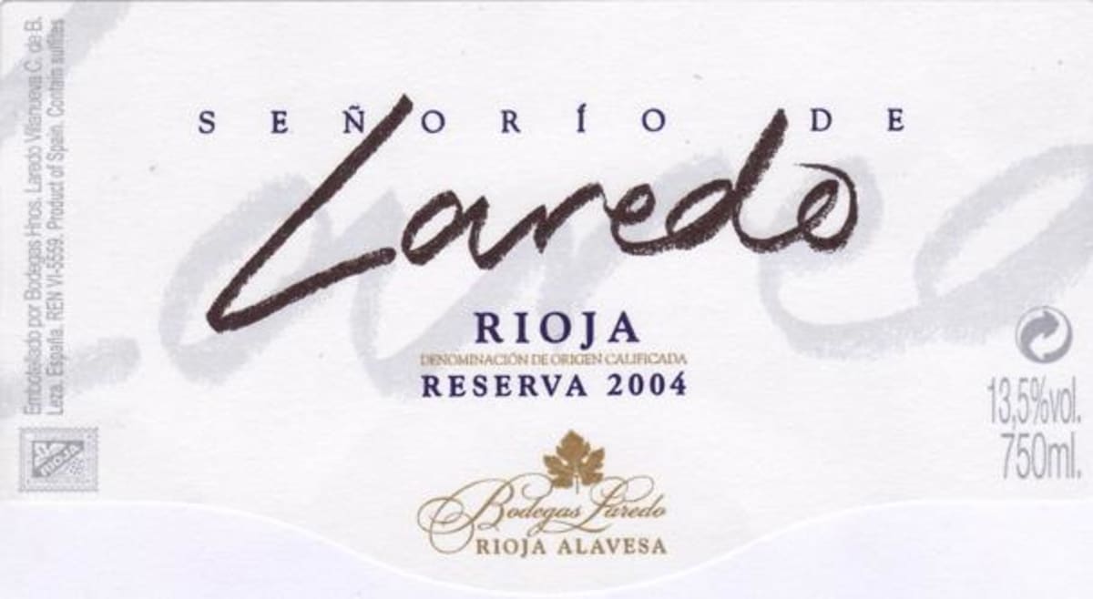 Senorio de Laredo Senorio de Laredo Reserva 2004 Front Label