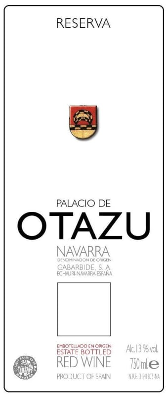 Bodega Senorio de Otazu Palacio de Otazu Reserva 2005 Front Label