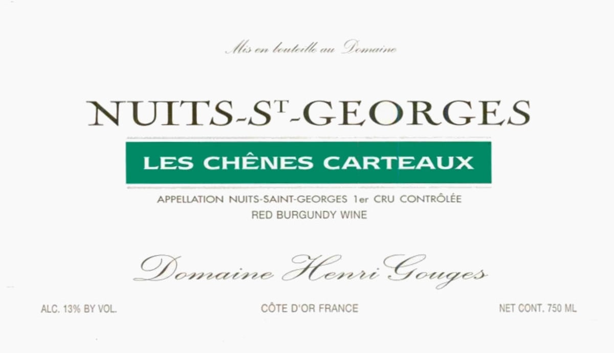 Domaine Henri Gouges Nuits-St-Georges Les Chenes Carteaux 2013 Front Label
