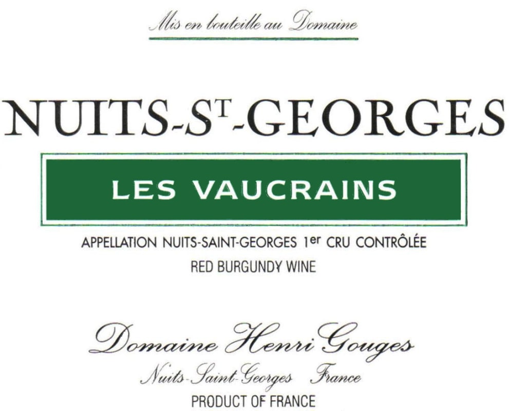 Domaine Henri Gouges Nuits-St-Georges Les Vaucrains Premier Cru 2010 Front Label