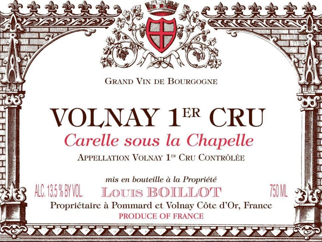 Domaine Louis Boillot Volnay Carelle Sous La Chapelle Premier Cru 2008 Front Label
