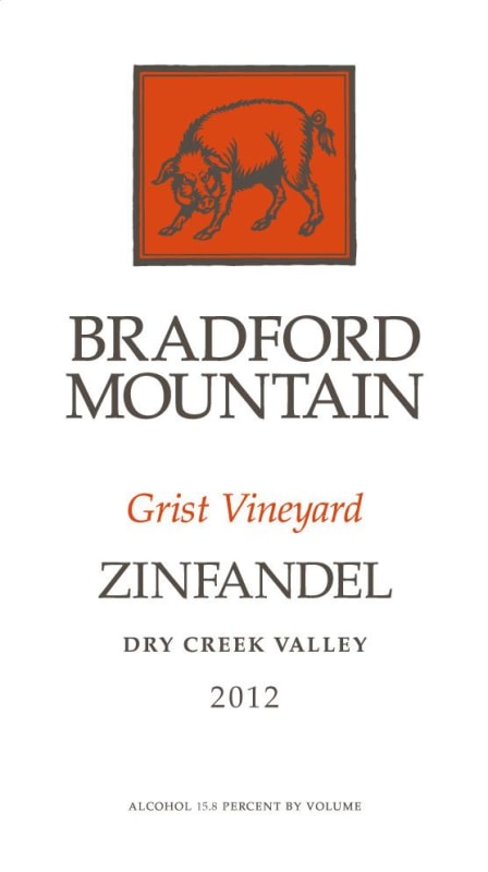 Bradford Mountain Grist Vineyard Zinfandel 2012 Front Label