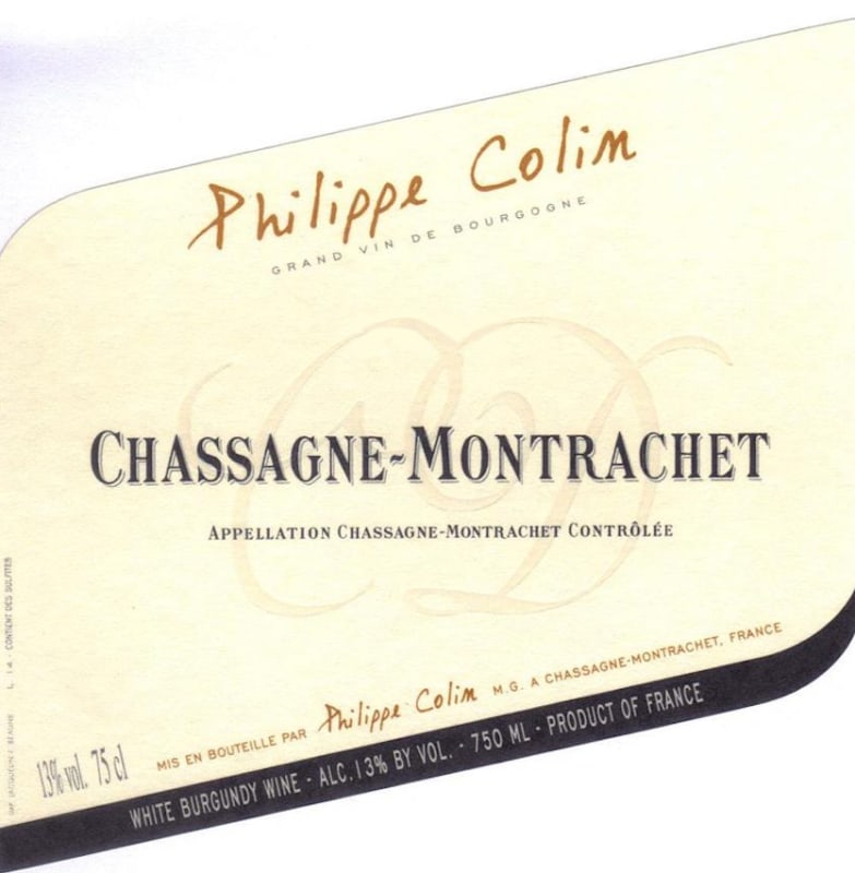 Philippe Colin Chassagne-Montrachet 2011 Front Label