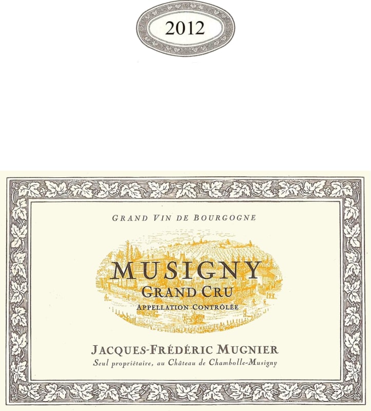 Domaine Jacques-Frederic Mugnier Le Musigny Grand Cru 2012 Front Label
