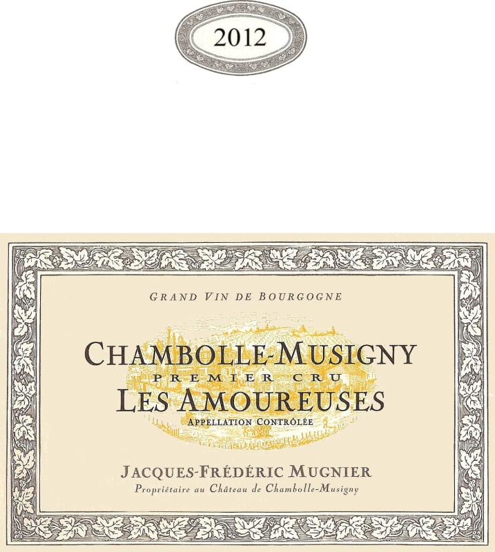 Domaine Jacques-Frederic Mugnier Chambolle-Musigny Les Amoureuses Premier Cru 2012 Front Label