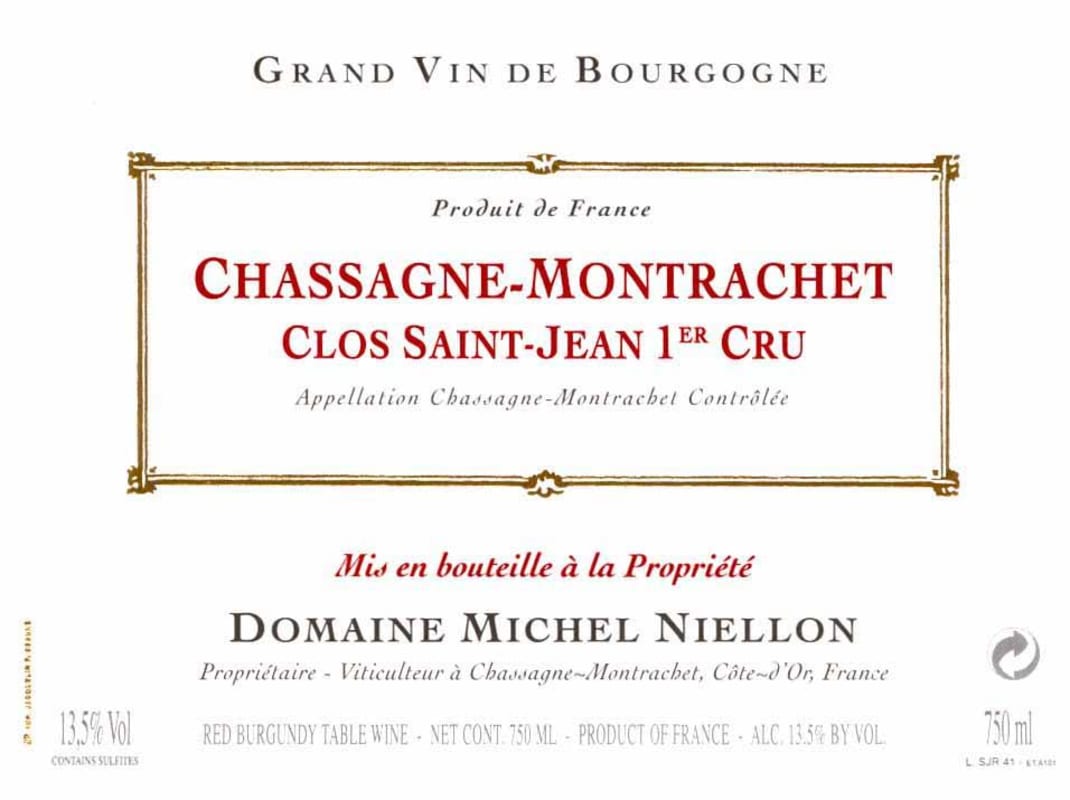 Domaine Michel Niellon Chassagne-Montrachet Clos St. Jean Premier Cru Rouge 2013 Front Label