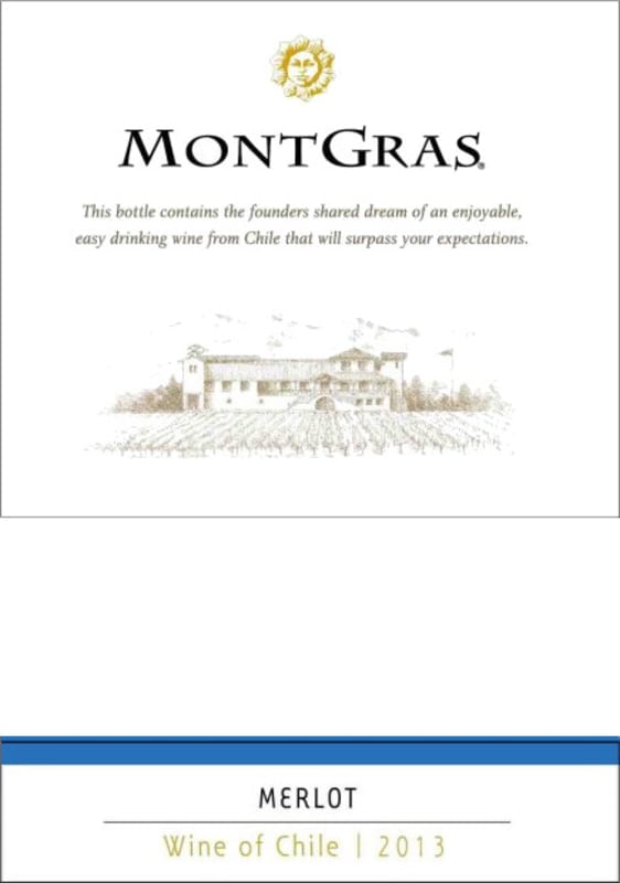 MontGras Merlot 2013 Front Label