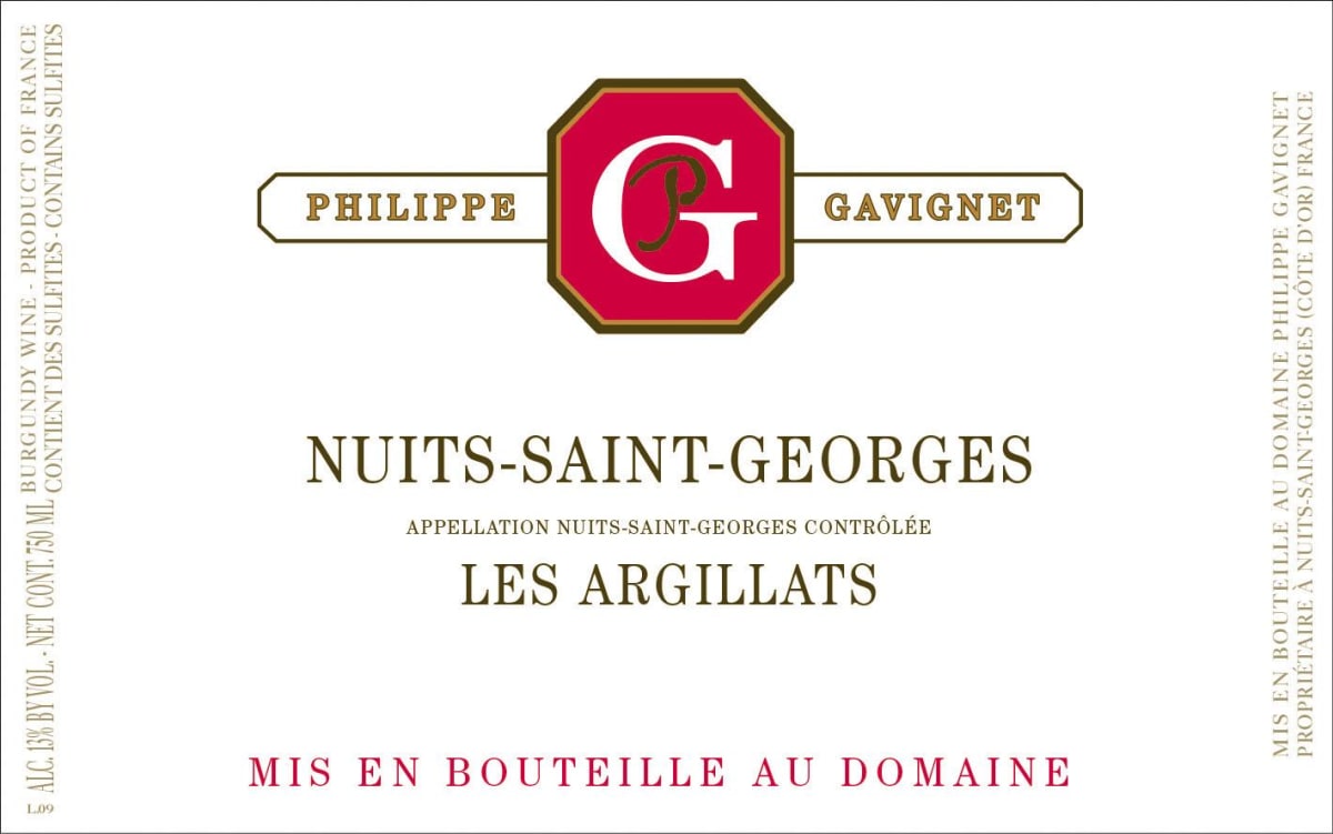 Philippe Gavignet Nuits-Saint-Georges Les Argillats 2011 Front Label