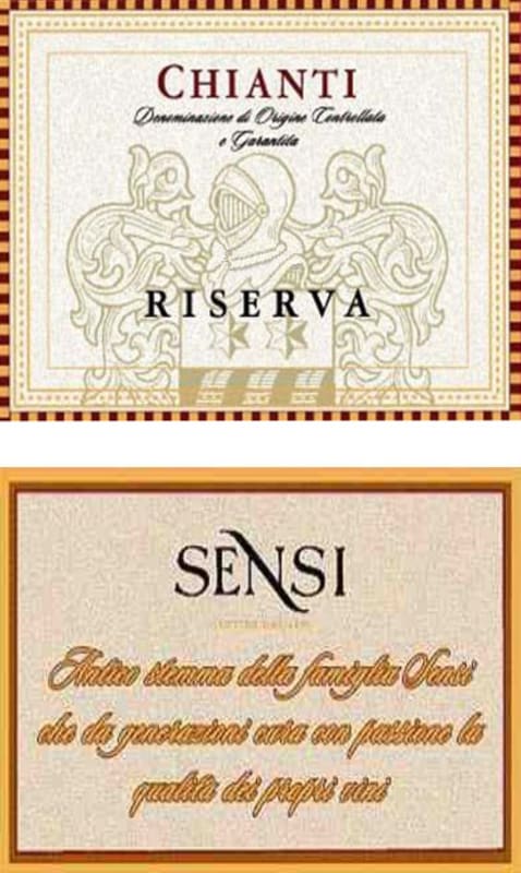 Sensi Vigne e Vini Chianti Riserva 2005 Front Label