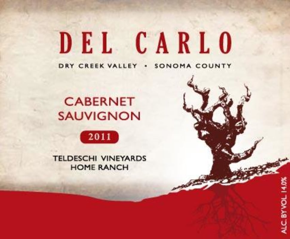 Del Carlo Winery Teldeschi Vineyards Home Ranch Cabernet Sauvignon 2011 Front Label