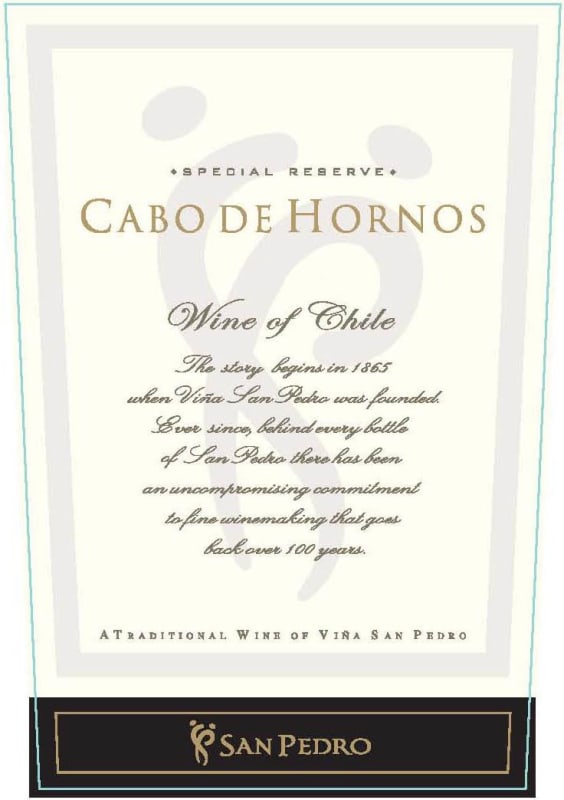 Vina San Pedro Cabo de Hornos Special Reserve 2010 Front Label