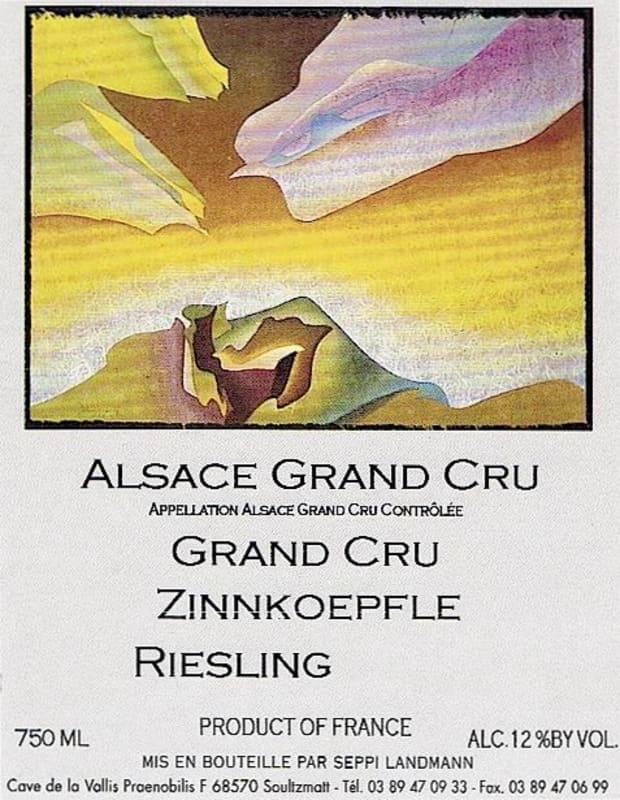 Seppi Landmann Zinnkoepfle Grand Cru Riesling 2012 Front Label