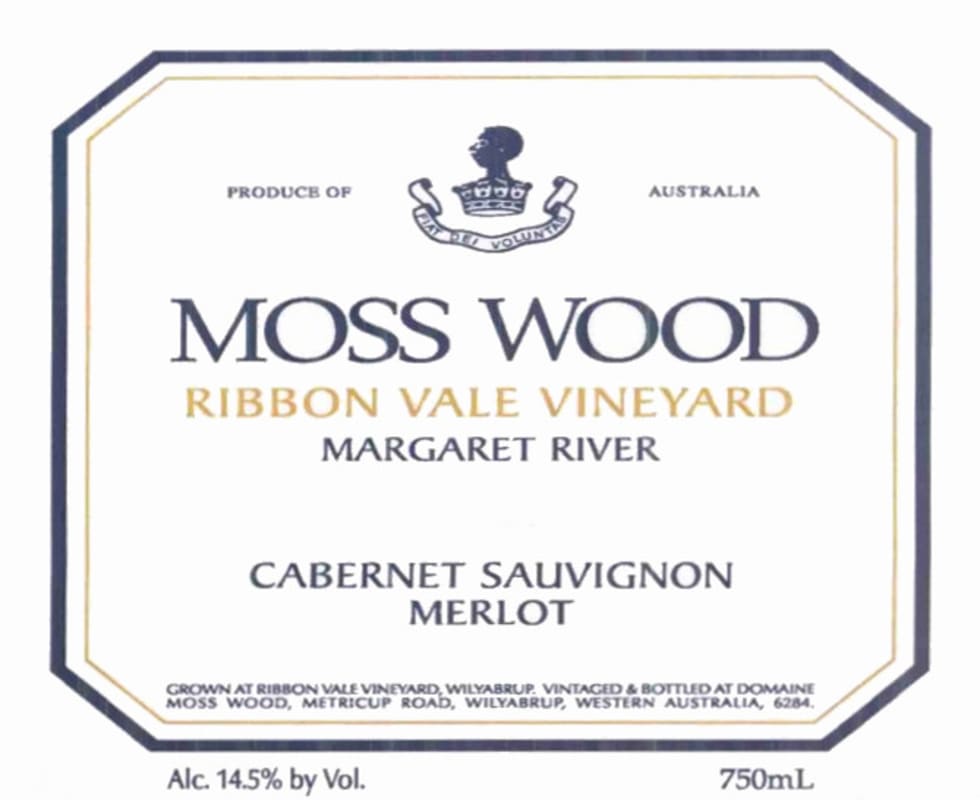Moss Wood Cabernet Sauvignon Merlot 2007 Front Label