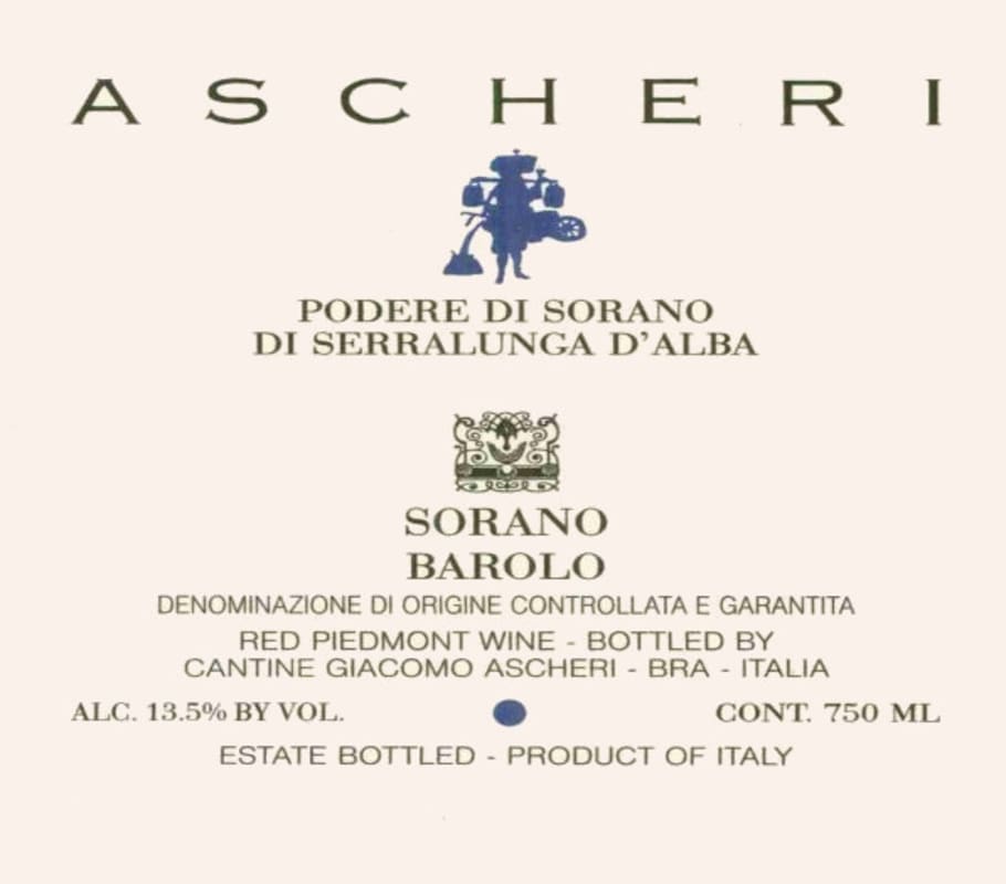 Ascheri Barolo Sorano 1997 Front Label