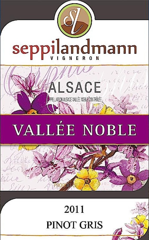 Seppi Landmann Alsace Vallee Noble Pinot Gris 2011 Front Label