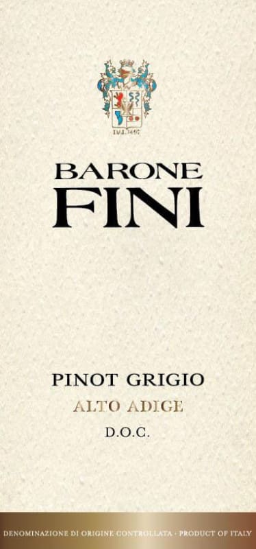 Barone Fini Pinot Grigio 2012 Front Label