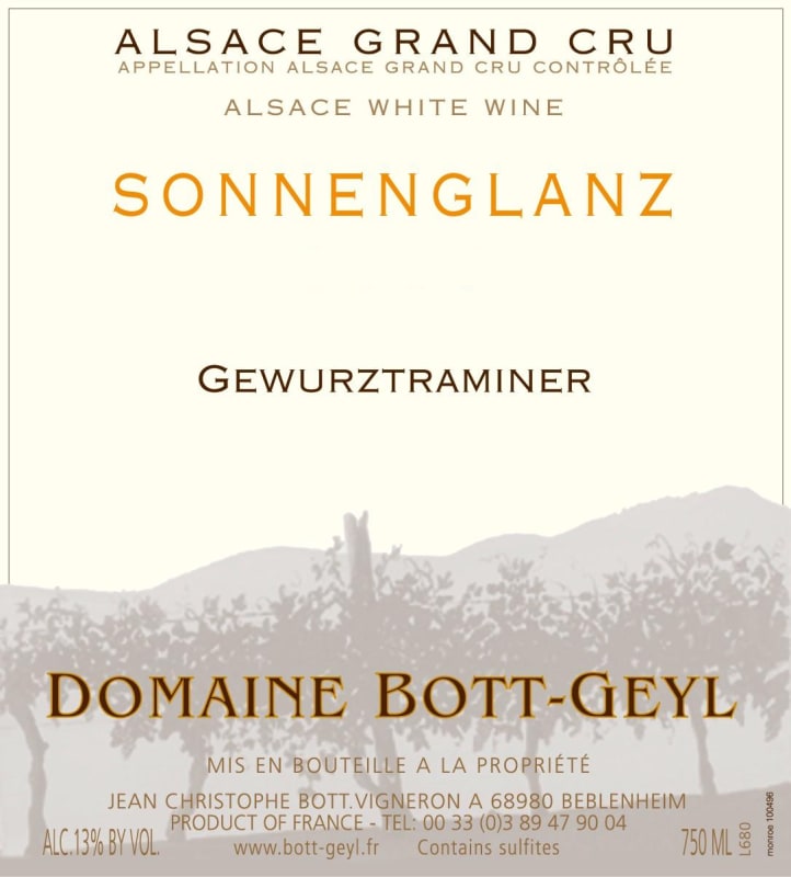 Bott-Geyl Gewurztraminer 2009 Front Label