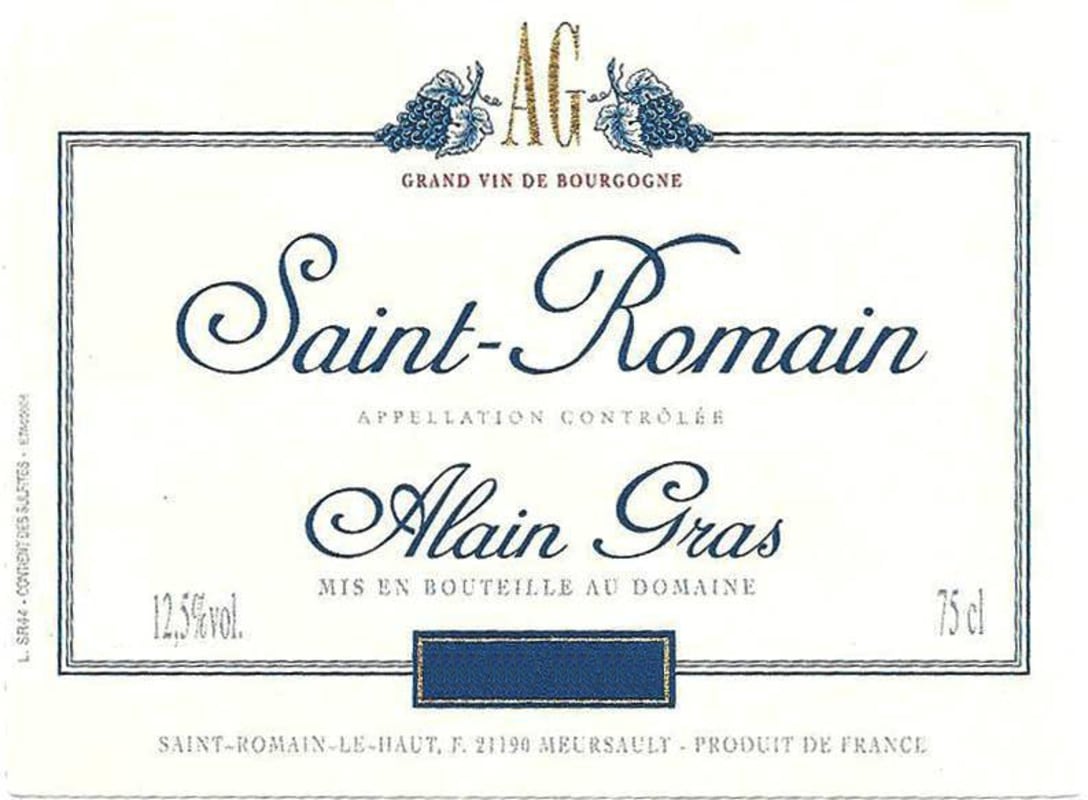 Alain Gras Saint-Romain Rouge 2011 Front Label