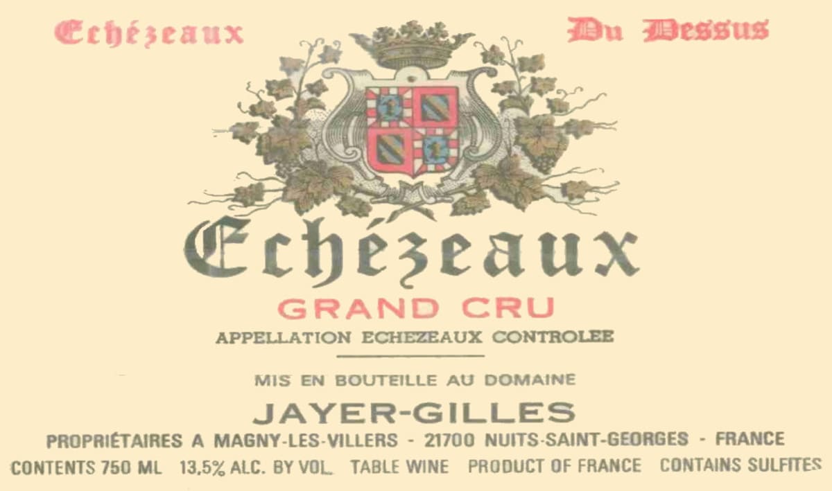 Jayer-Gilles Echezeaux du Dessus Grand Cru 2005 Front Label